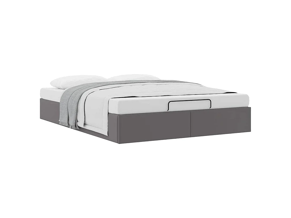 Ottoman-Bett ohne Matratze Grau 140x190 cm Kunstleder