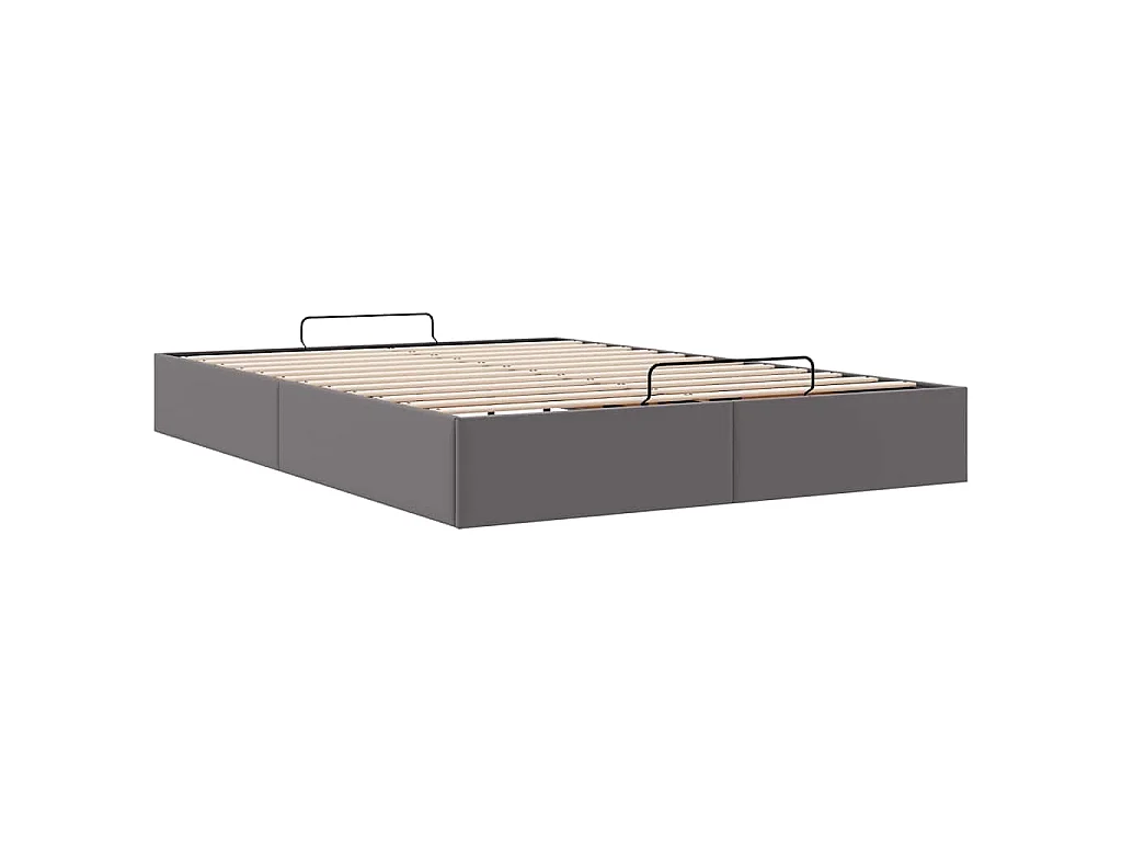 Ottoman-Bett ohne Matratze Grau 140x190 cm Kunstleder