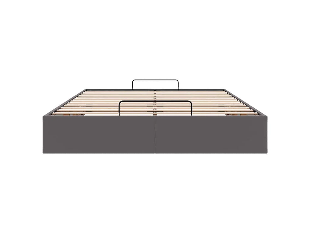 Ottoman-Bett ohne Matratze Grau 140x190 cm Kunstleder