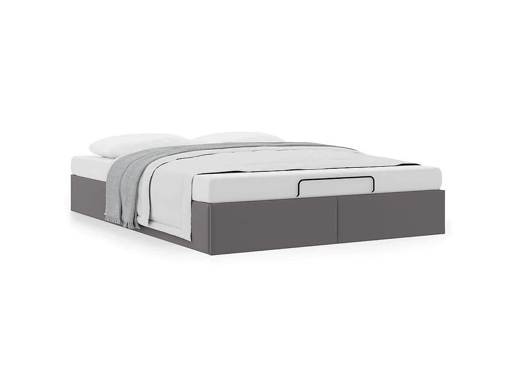 Bedframe zonder matras 140x190 cm kunstleer grijs