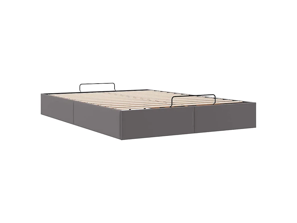 Bedframe zonder matras 140x190 cm kunstleer grijs