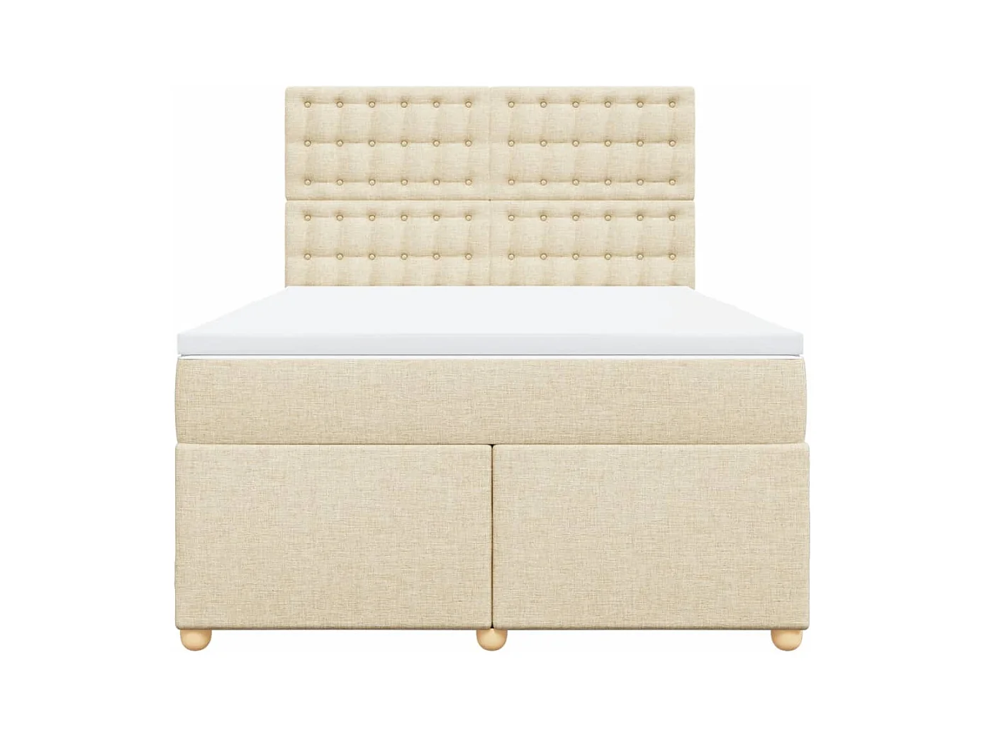 Sommier à lattes de lit avec matelas Crème 140x200 cm Tissu