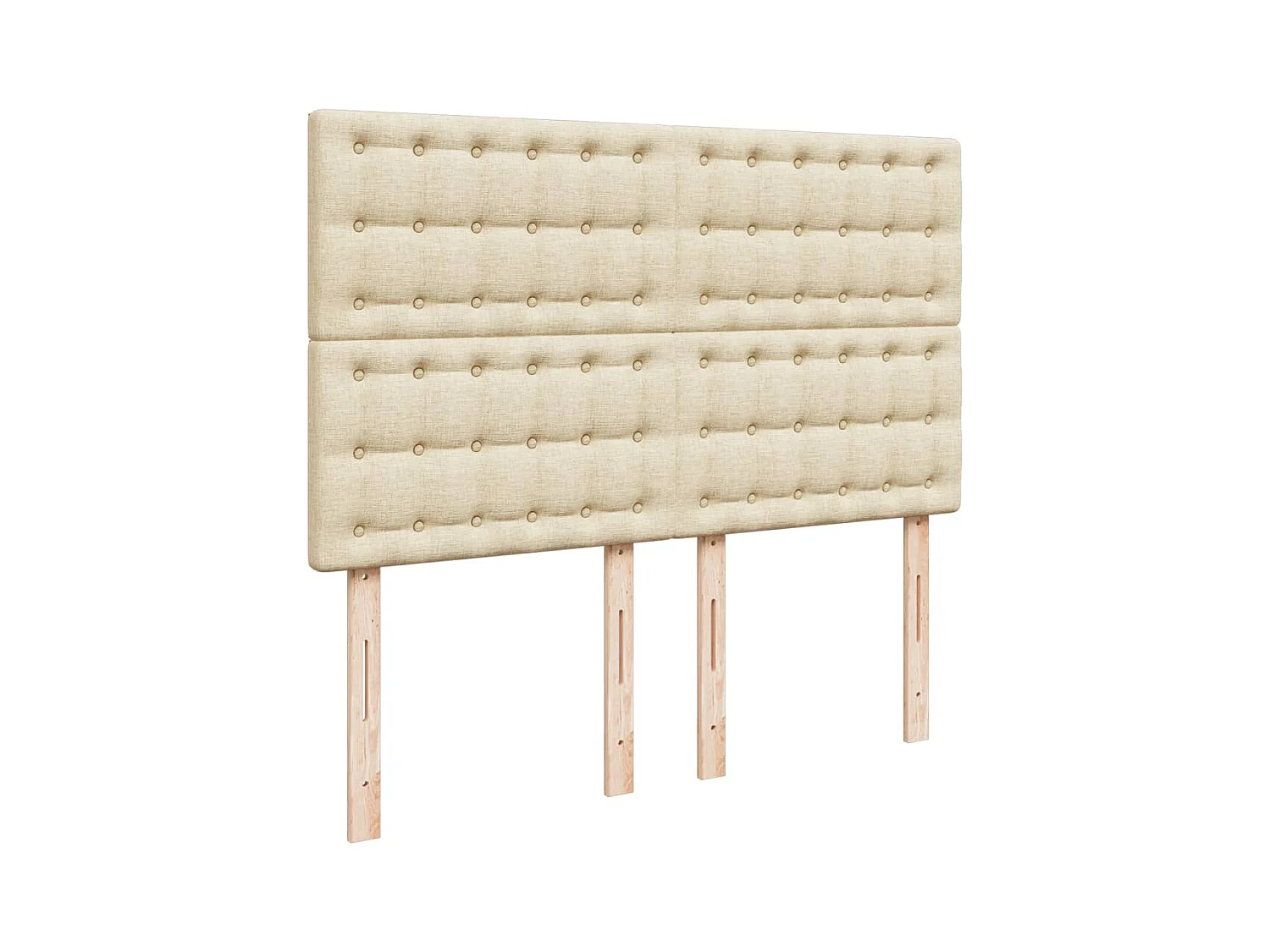 Sommier à lattes de lit avec matelas Crème 140x200 cm Tissu