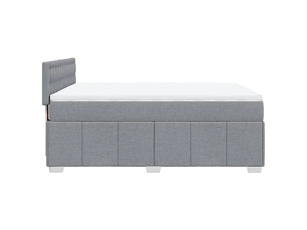 Boxspringbett mit Matratze Hellgrau 140x200 cm Stoff