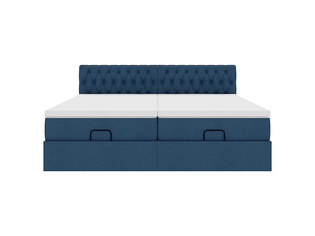 Estructura de cama otomana con colchones tela topo 180x200cm