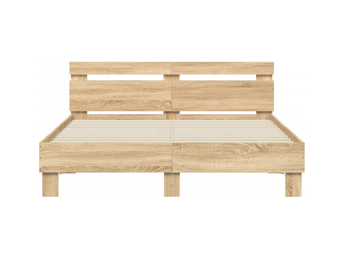 Cadre de lit avec LED sans matelas chêne sonoma 140x190 cm