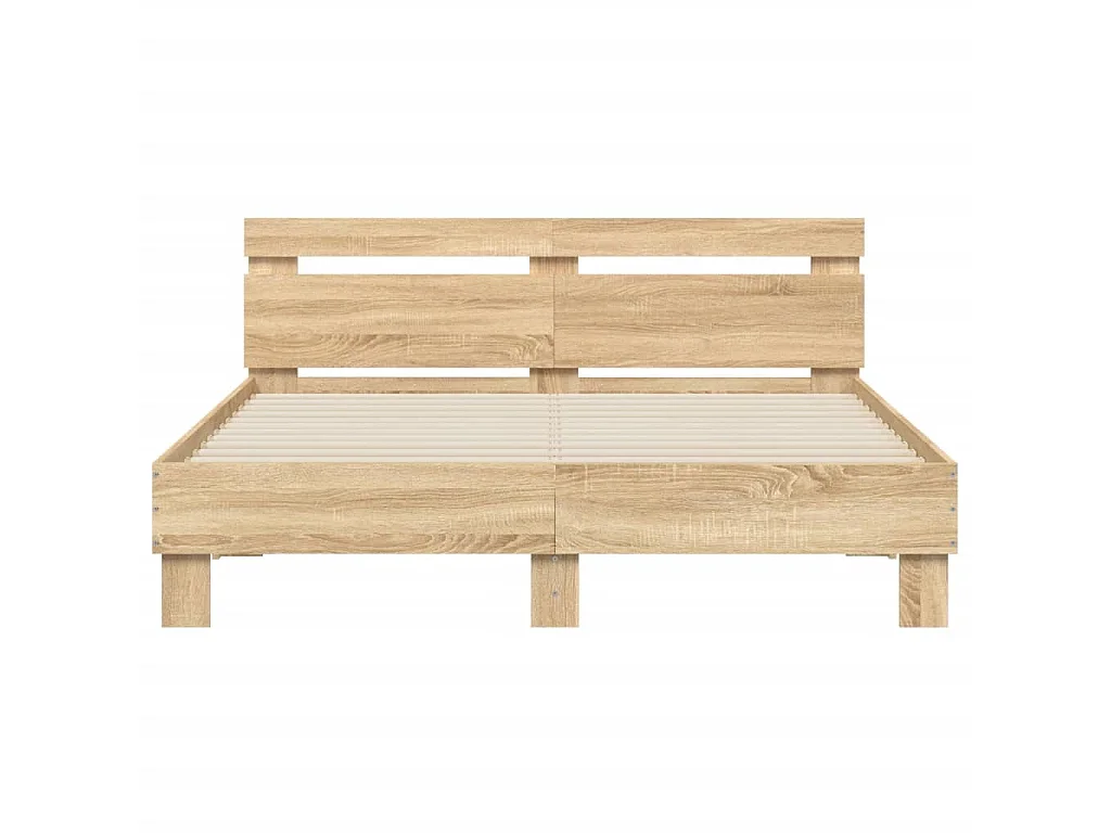 Cadre de lit avec LED sans matelas chêne sonoma 140x190 cm