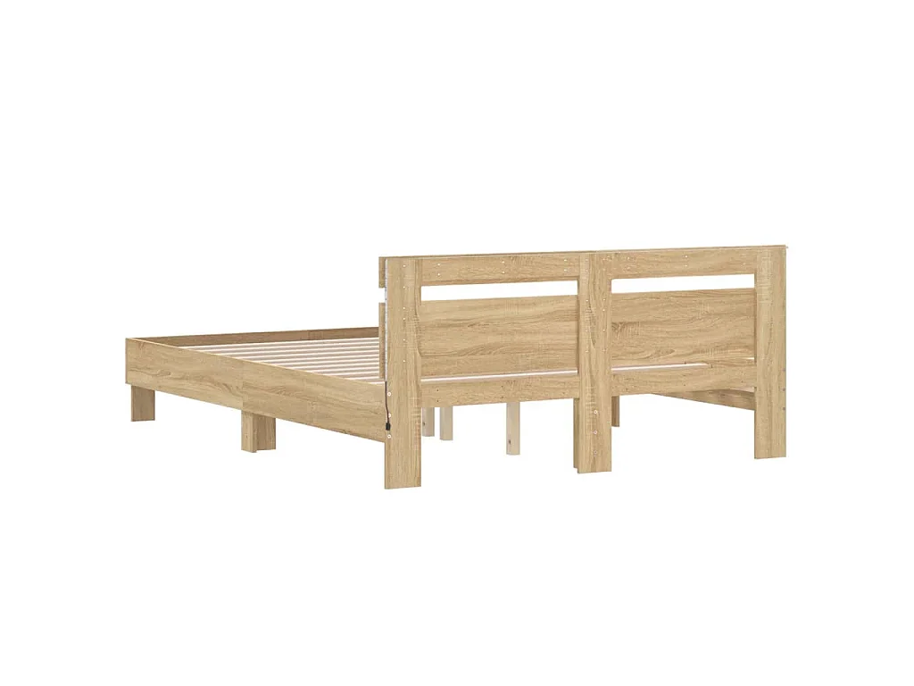 Cadre de lit avec LED sans matelas chêne sonoma 140x190 cm