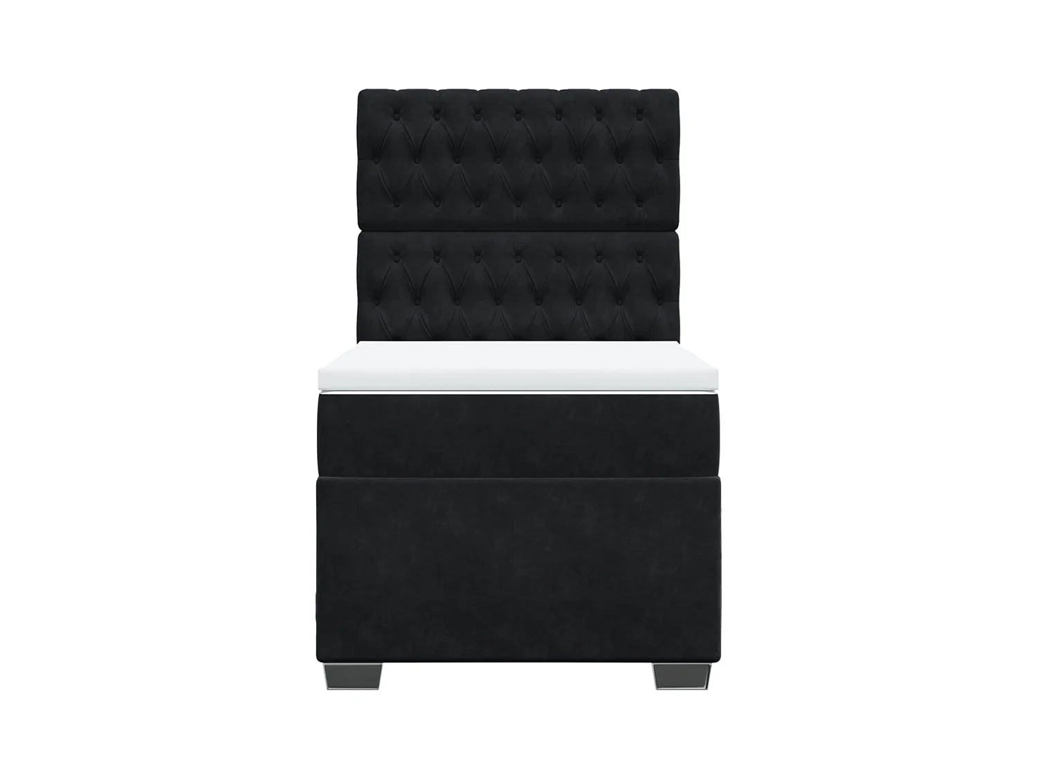 Boxspringbett mit Matratze Schwarz 100x200 cm Samt