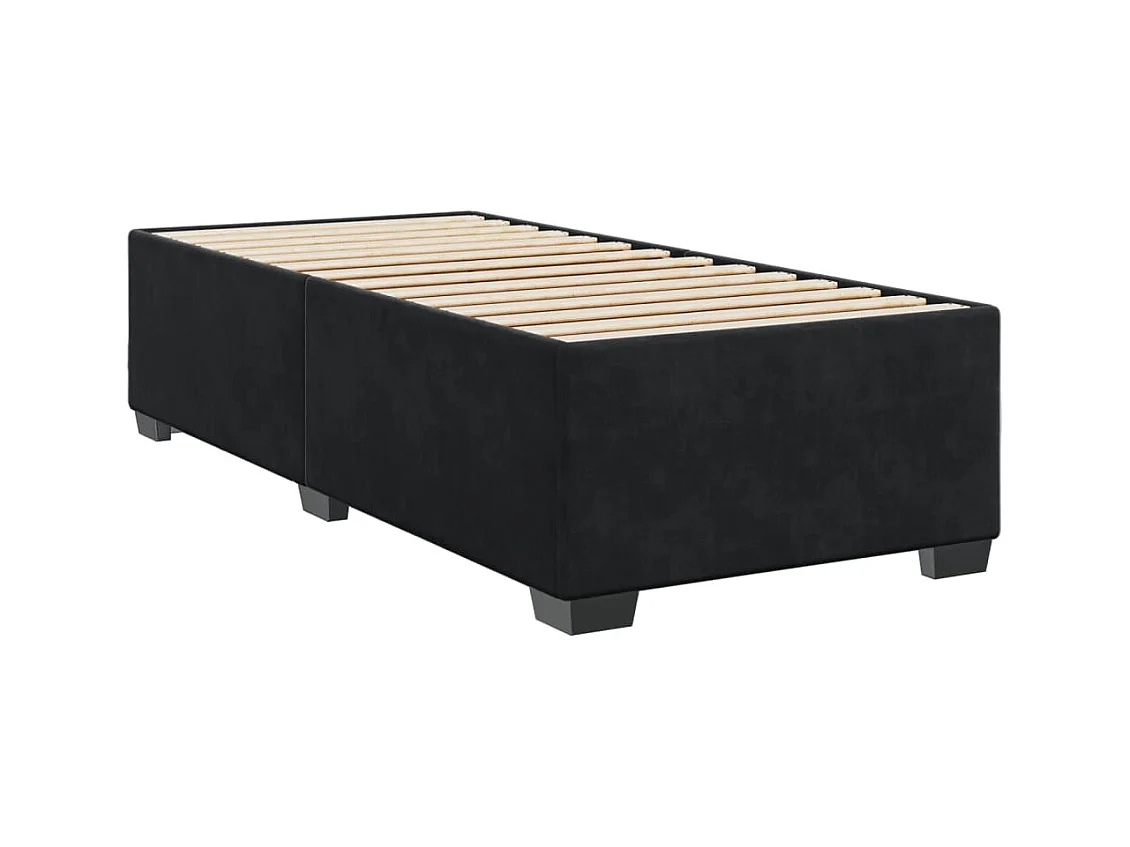 Boxspringbett mit Matratze Schwarz 100x200 cm Samt
