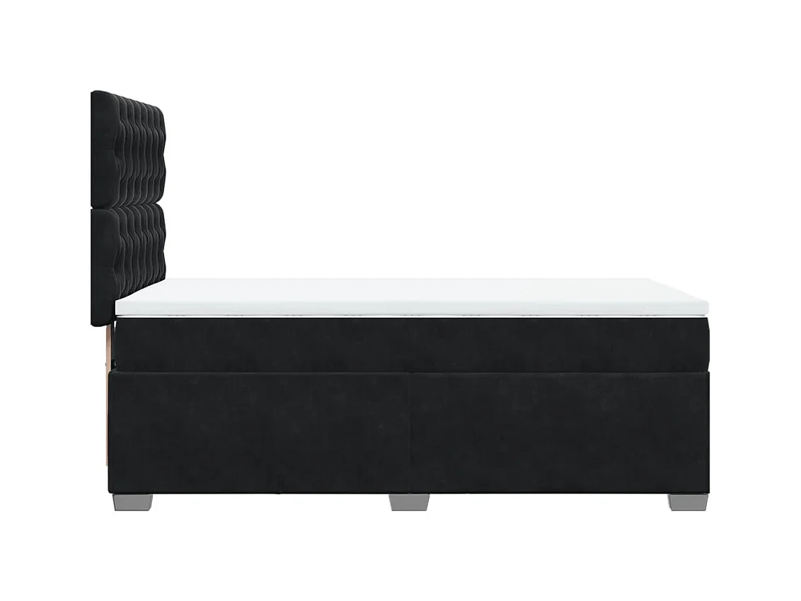Boxspringbett mit Matratze Schwarz 100x200 cm Samt