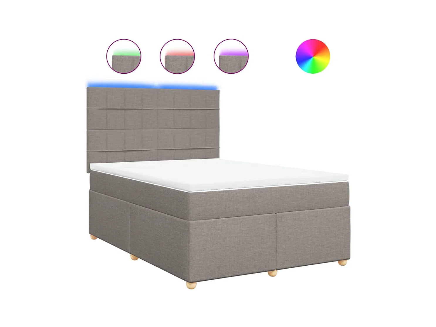 Sommier à lattes de lit avec matelas Taupe 140x190 cm Tissu