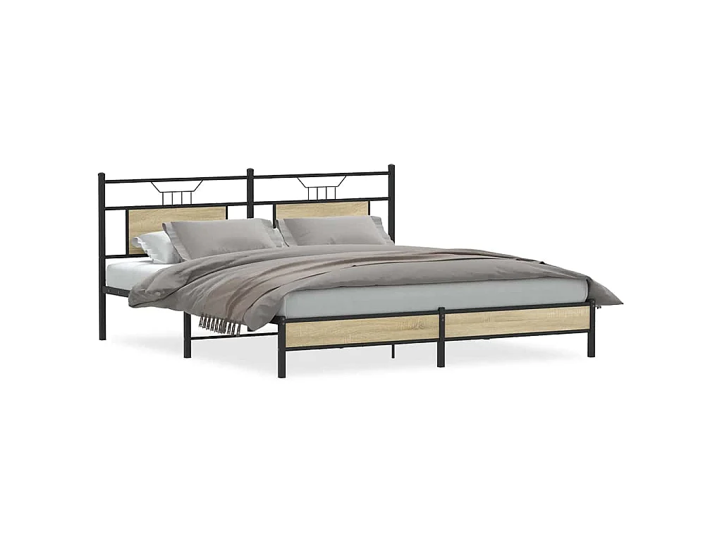 Cadre de lit sans matelas chêne sonoma 160x200 cm