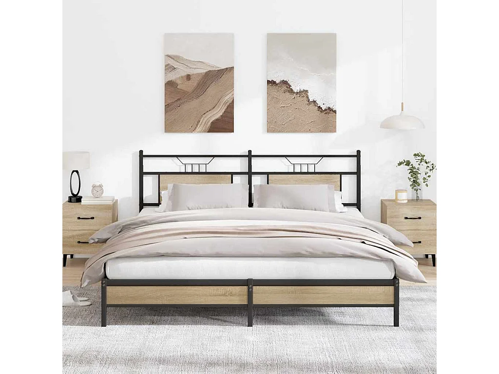 Cadre de lit sans matelas chêne sonoma 160x200 cm