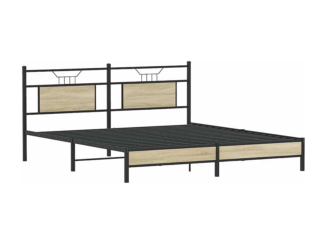 Cadre de lit sans matelas chêne sonoma 160x200 cm