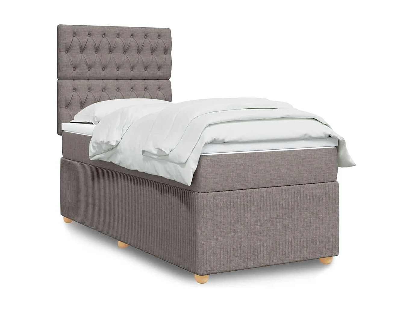 Sommier à lattes de lit avec matelas Taupe 100x200 cm Tissu