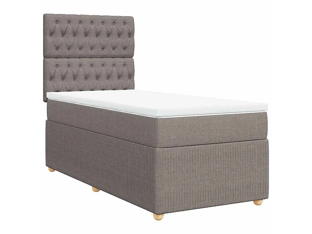 Boxspring met matras stof taupe 100x200 cm