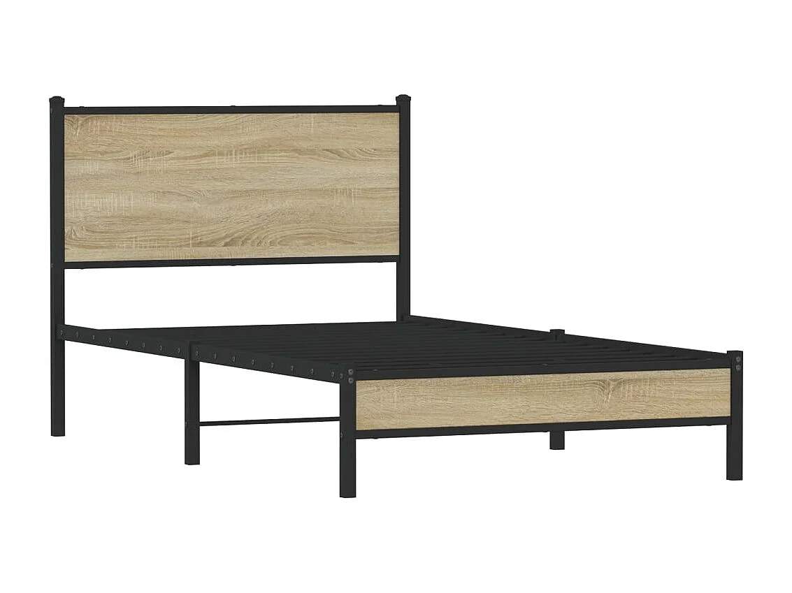 Cadre de lit en métal sans matelas chêne sonoma 100x200 cm
