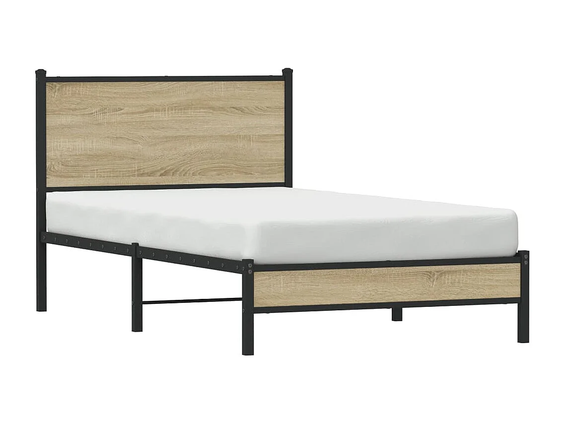 Cadre de lit en métal sans matelas chêne sonoma 100x200 cm