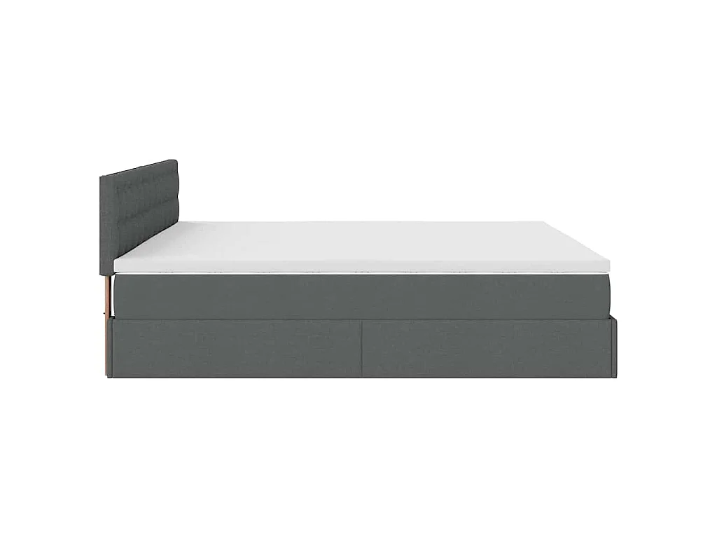 Estructura cama otomana colchón tela gris oscuro 160x200 cm