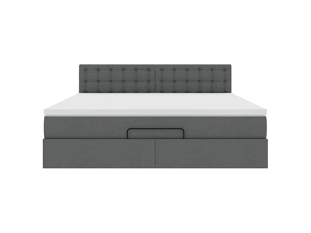 Ottoman bed met matras 160x200cm stof donkergrijs