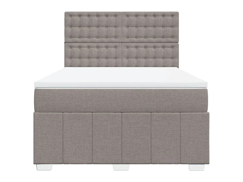 Cama com molas/colchão 140x200 cm tecido castanho-acinzentado