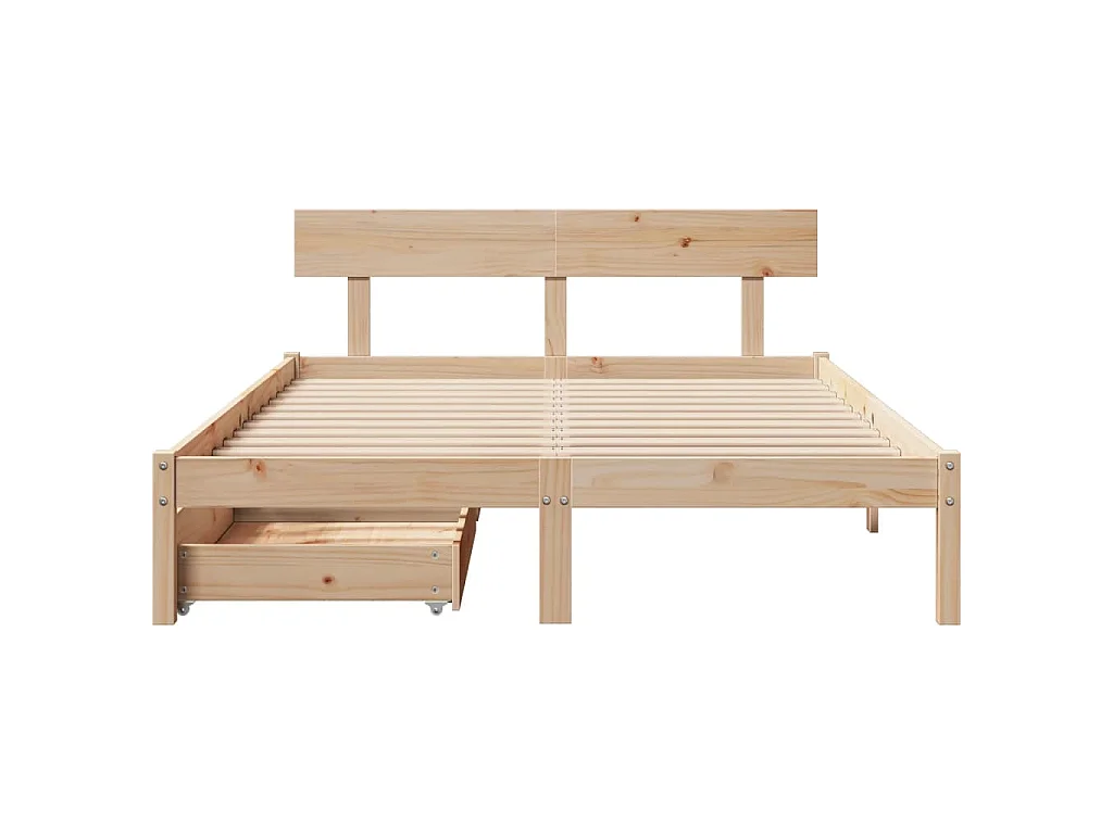 Bedframe zonder matras massief grenenhout 140x190 cm