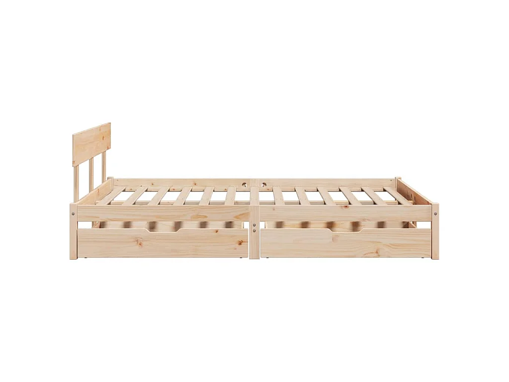 Bedframe zonder matras massief grenenhout 140x190 cm