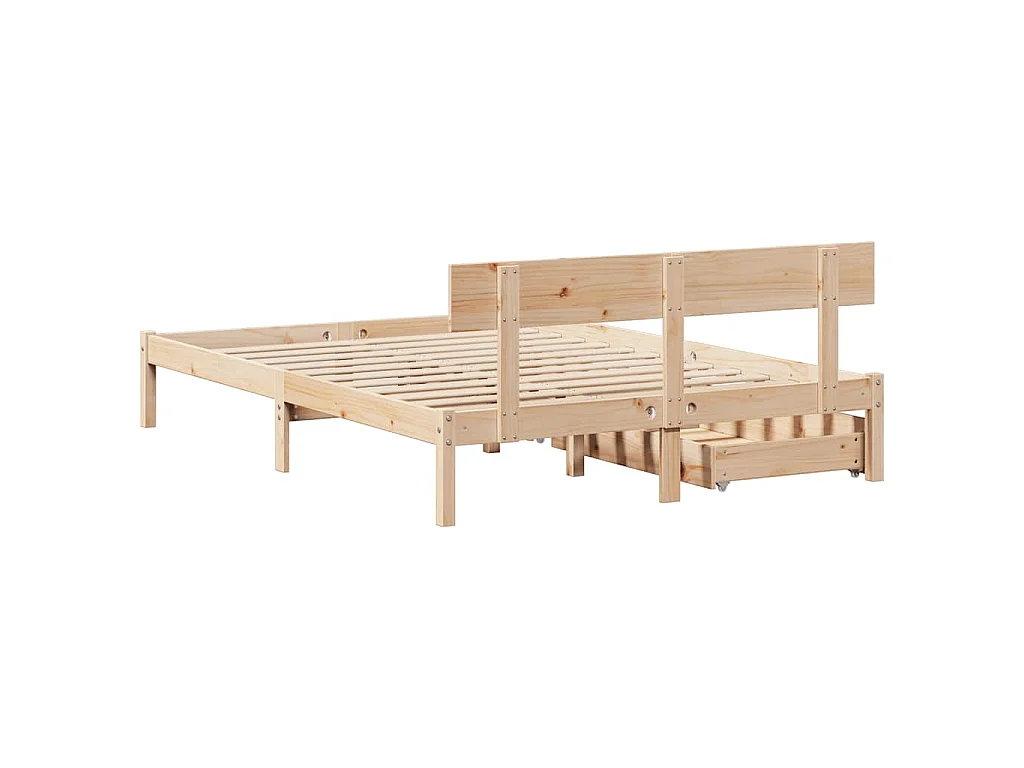 Bedframe zonder matras massief grenenhout 140x190 cm