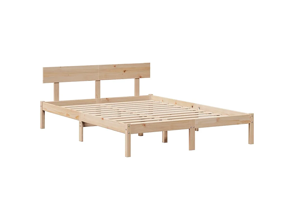Bedframe zonder matras massief grenenhout 140x190 cm
