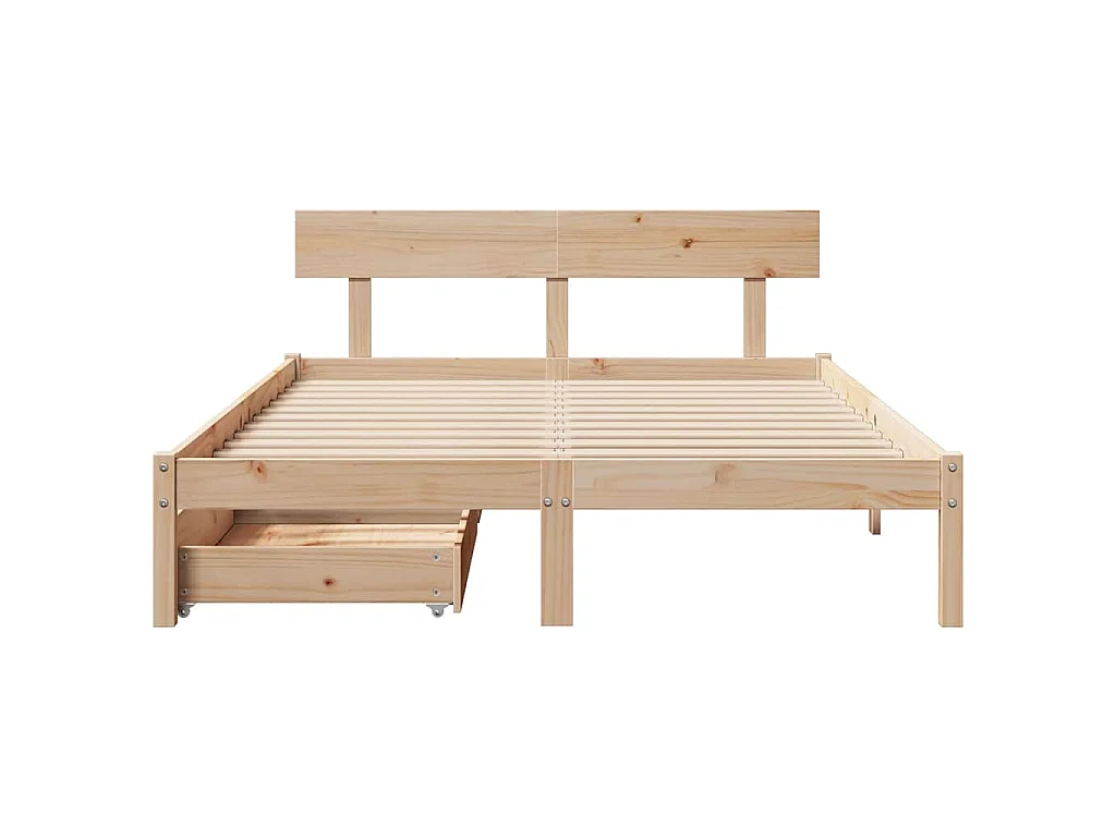 Estructura de cama sin colchón madera maciza de pino 140x190 cm