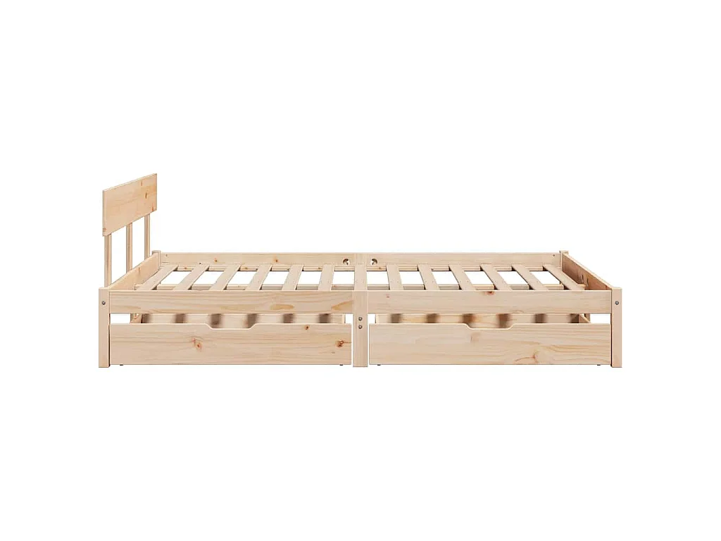 Estructura de cama sin colchón madera maciza de pino 140x190 cm