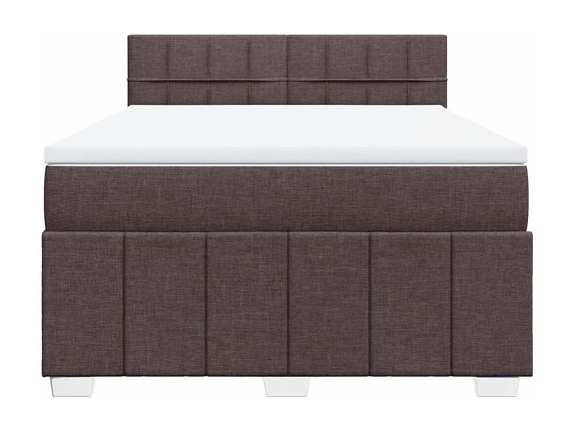 Cama com molas/colchão 140x190 cm tecido castanho-escuro
