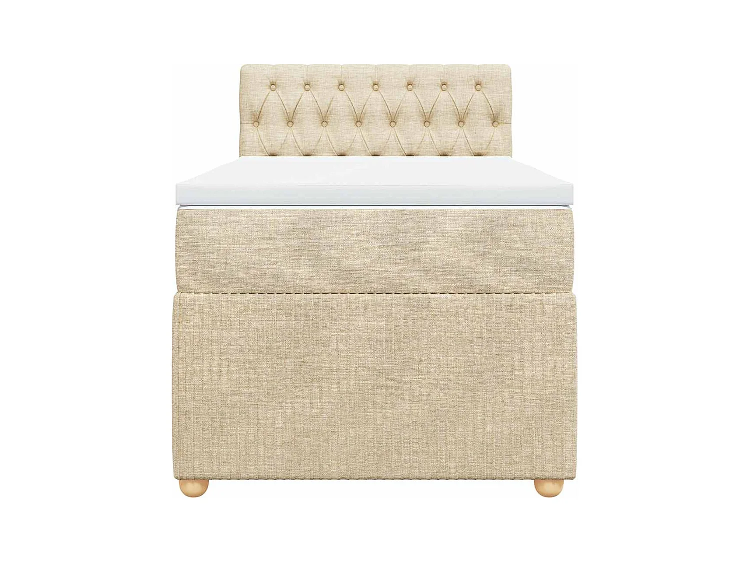 Sommier à lattes de lit avec matelas Crème 90x200 cm Tissu