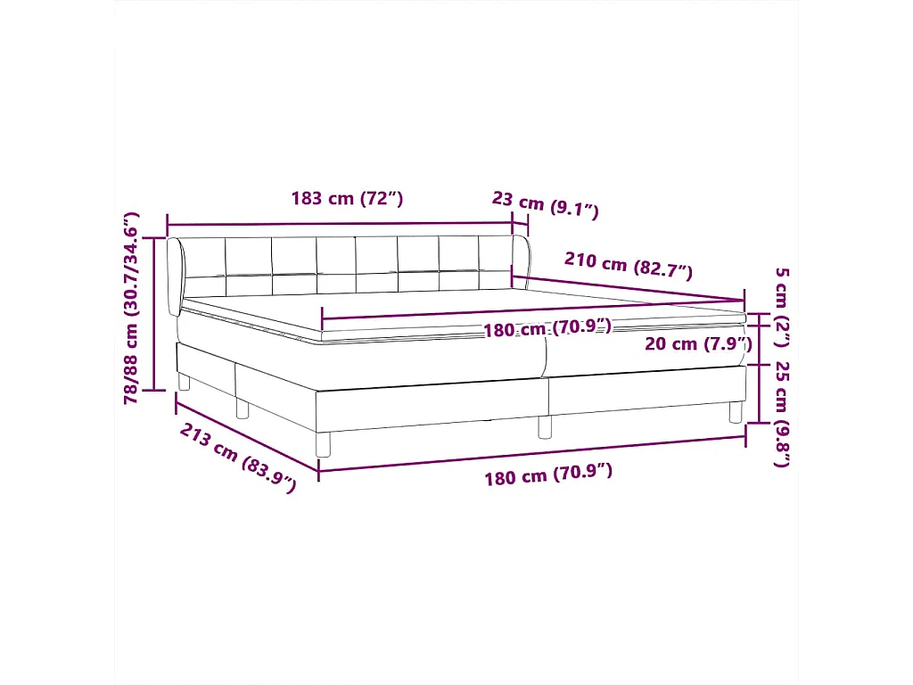 Sommier à lattes de lit avec matelas rose 180x210 cm velours