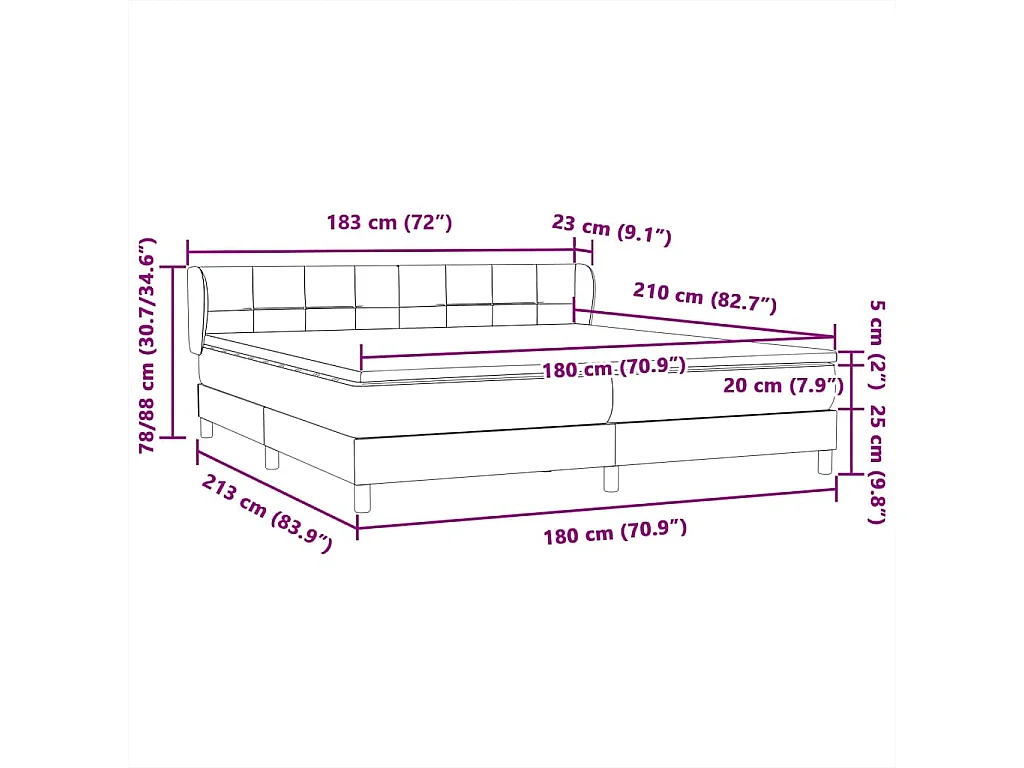Boxspringbett mit Matratzen Rosa 180x210 cm Samt