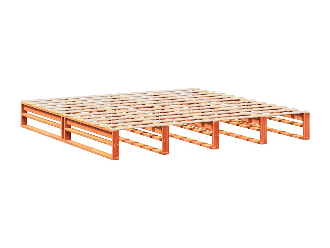 Giroletto con Testiera Marrone Cera 180x200 cm Massello Pino