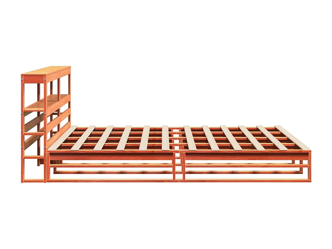 Giroletto con Testiera Marrone Cera 180x200 cm Massello Pino