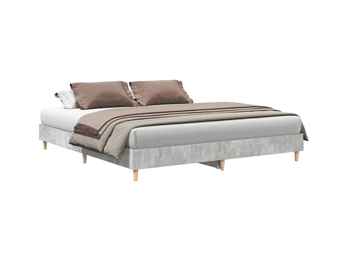 Estructura de cama sin colchón gris hormigón 180x200 cm