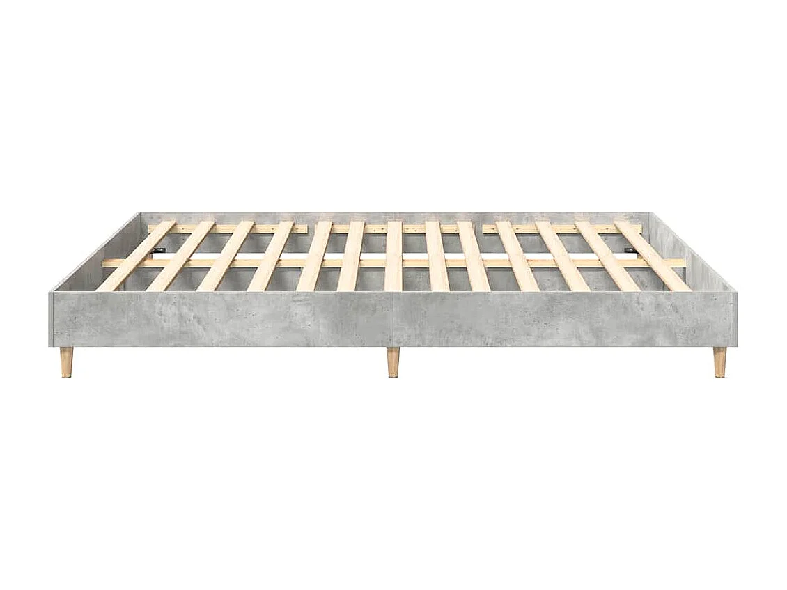 Cadre de lit sans matelas gris béton 180x200 cm bois ingénierie