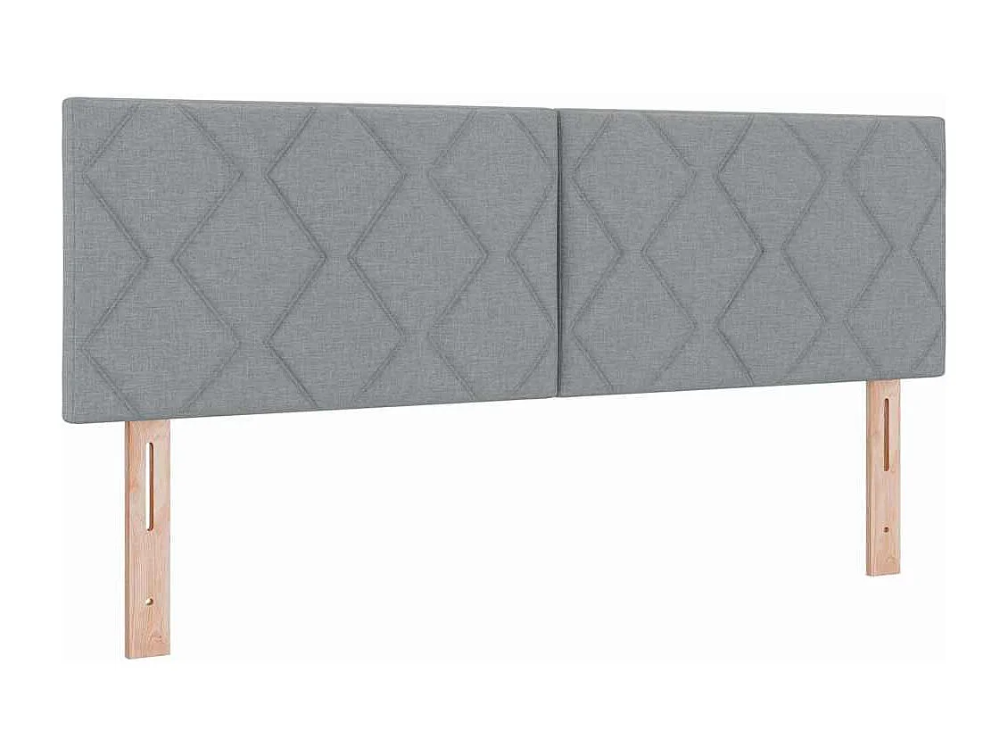 Lit à ressorts avec tête de lit Gris clair 140 x 200 cm tissu