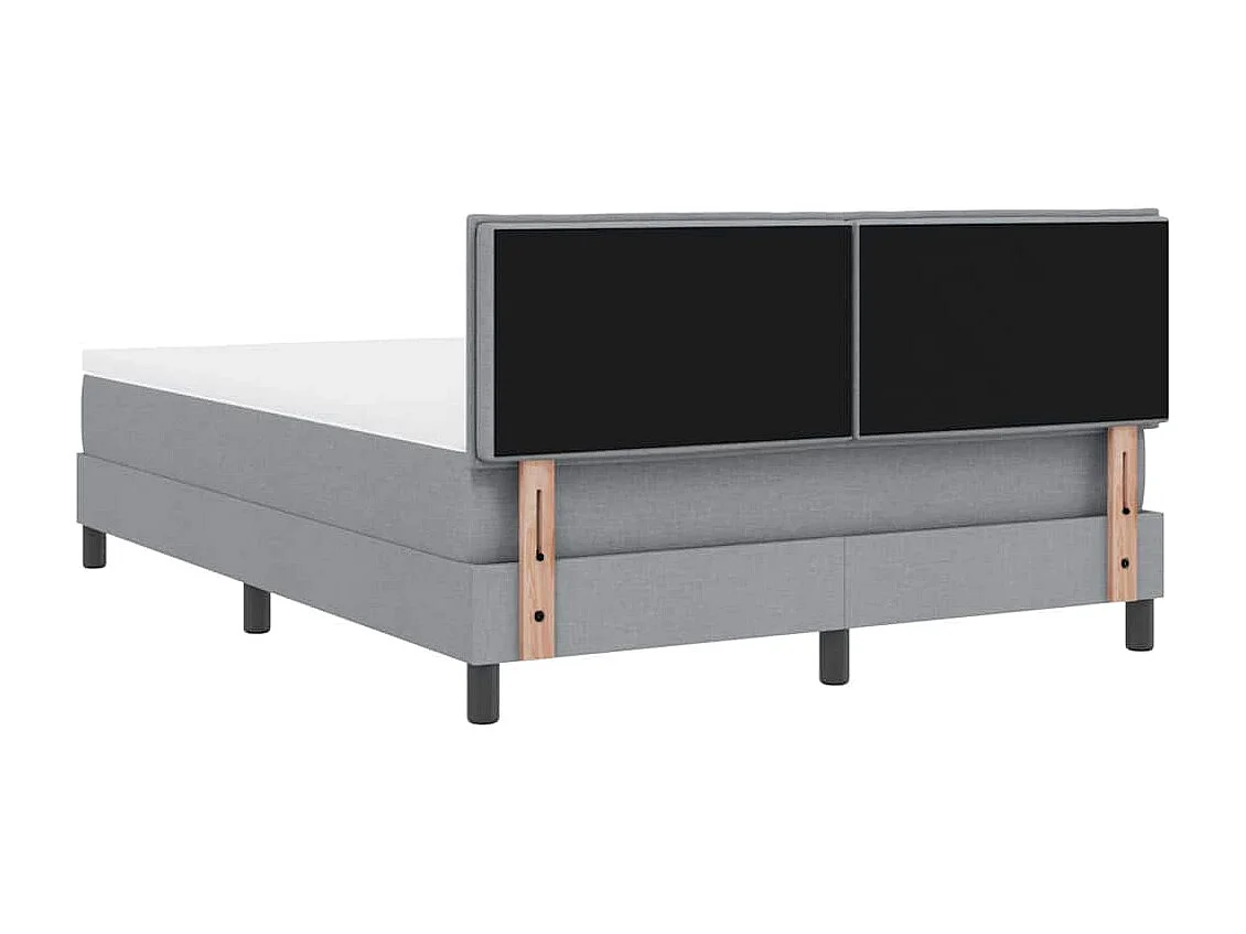 Lit à ressorts avec tête de lit Gris clair 140 x 200 cm tissu