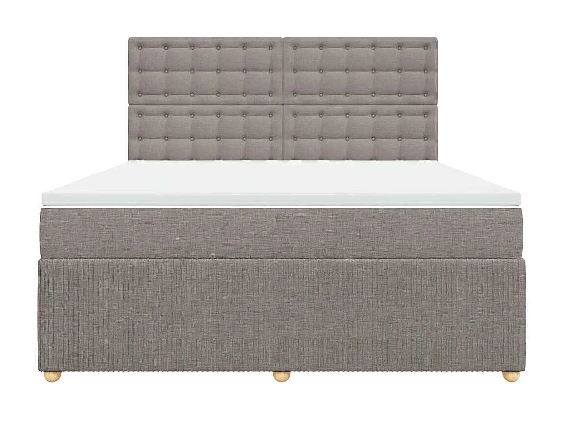 Sommier à lattes de lit avec matelas Taupe 180x200 cm Tissu