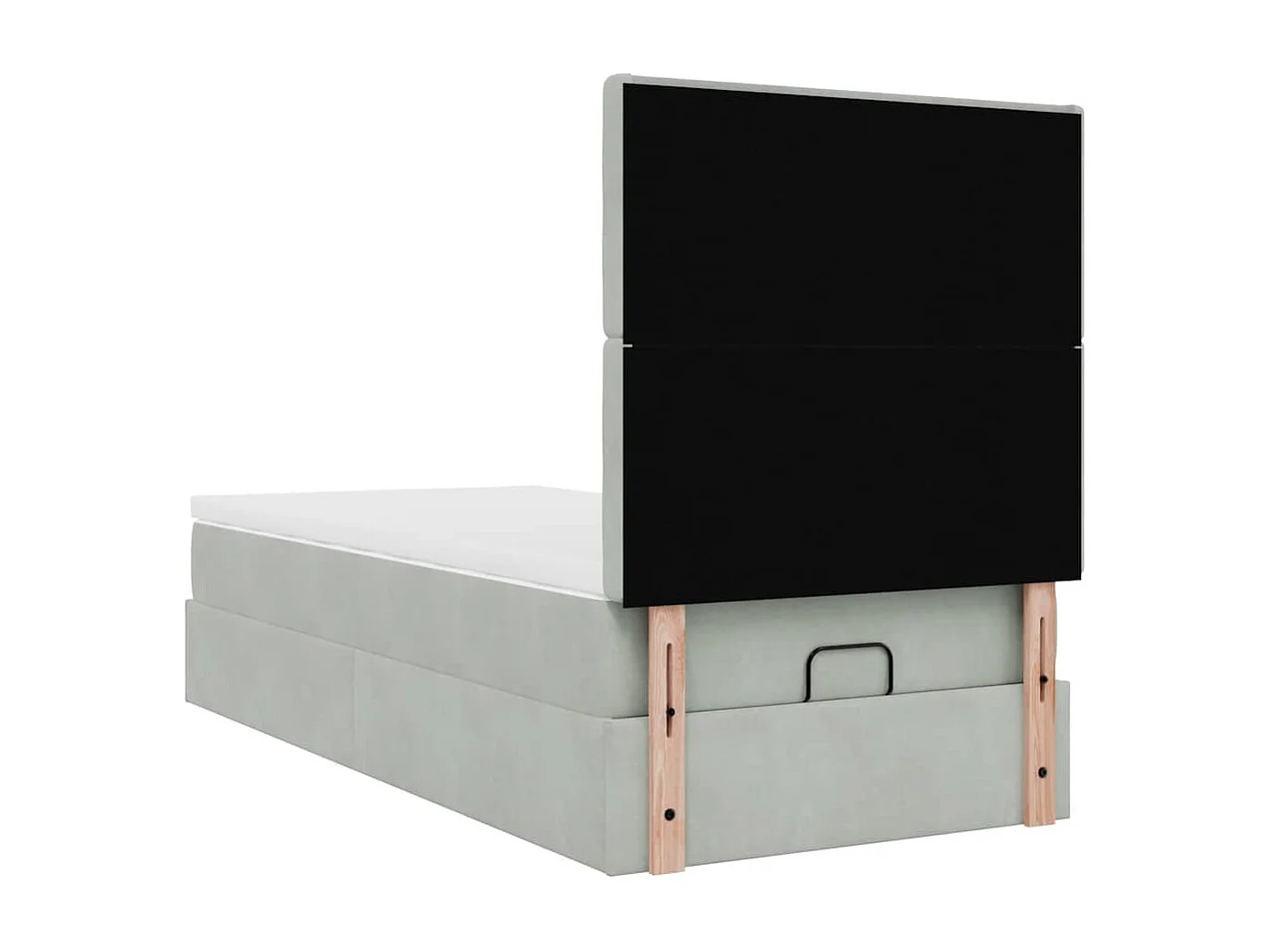Estructura cama otomana colchones gris claro 90x200cm