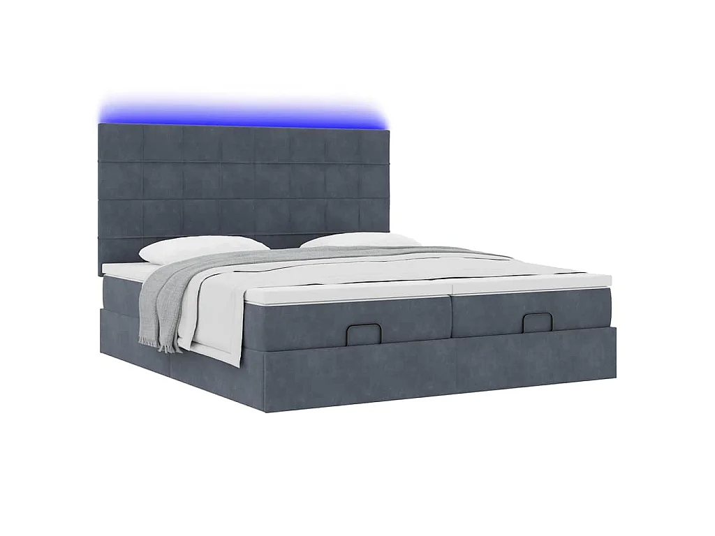 Ottoman bed met matrassen en LED's 160x200cm fluweel