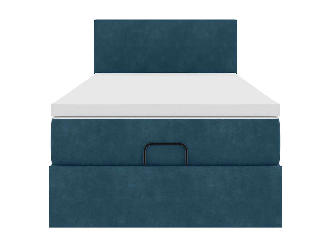 Cadre de lit ottoman avec matelas bleu foncé 100x200 cm velours