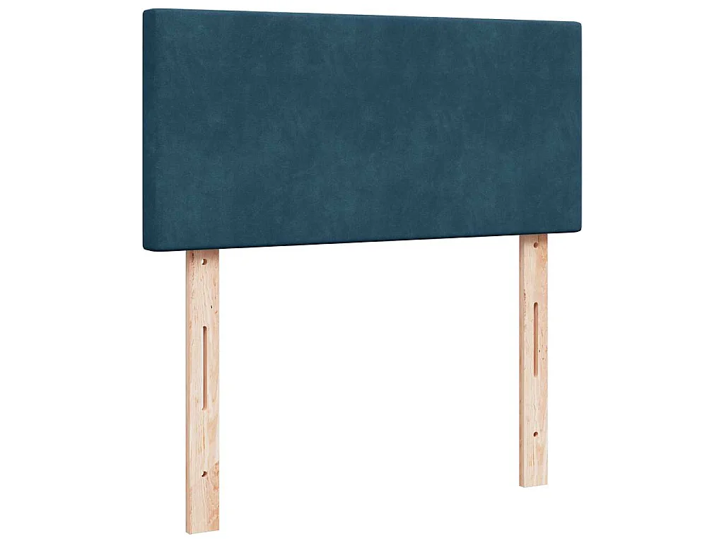 Estructura de cama otomana colchón terciopelo azul oscuro