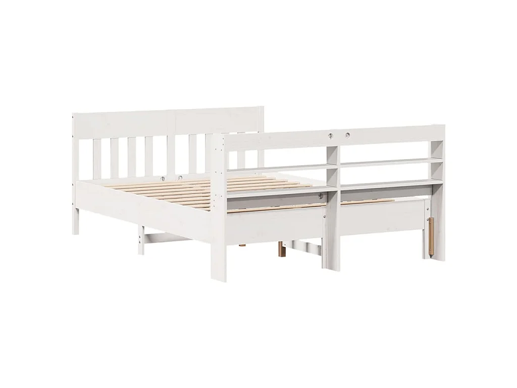 Massivholzbett ohne Matratze Weiß 160x200 Kiefernholz