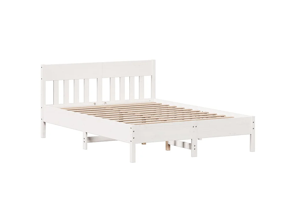 Massivholzbett ohne Matratze Weiß 160x200 Kiefernholz