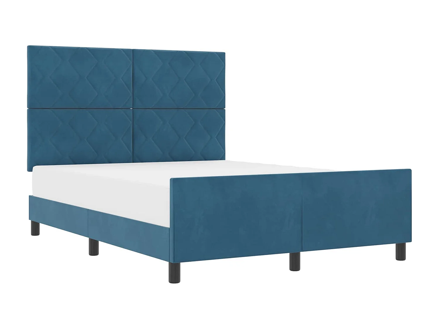 Cama tipo Box Spring Azul Oscuro 160 x 200 cm Terciopelo